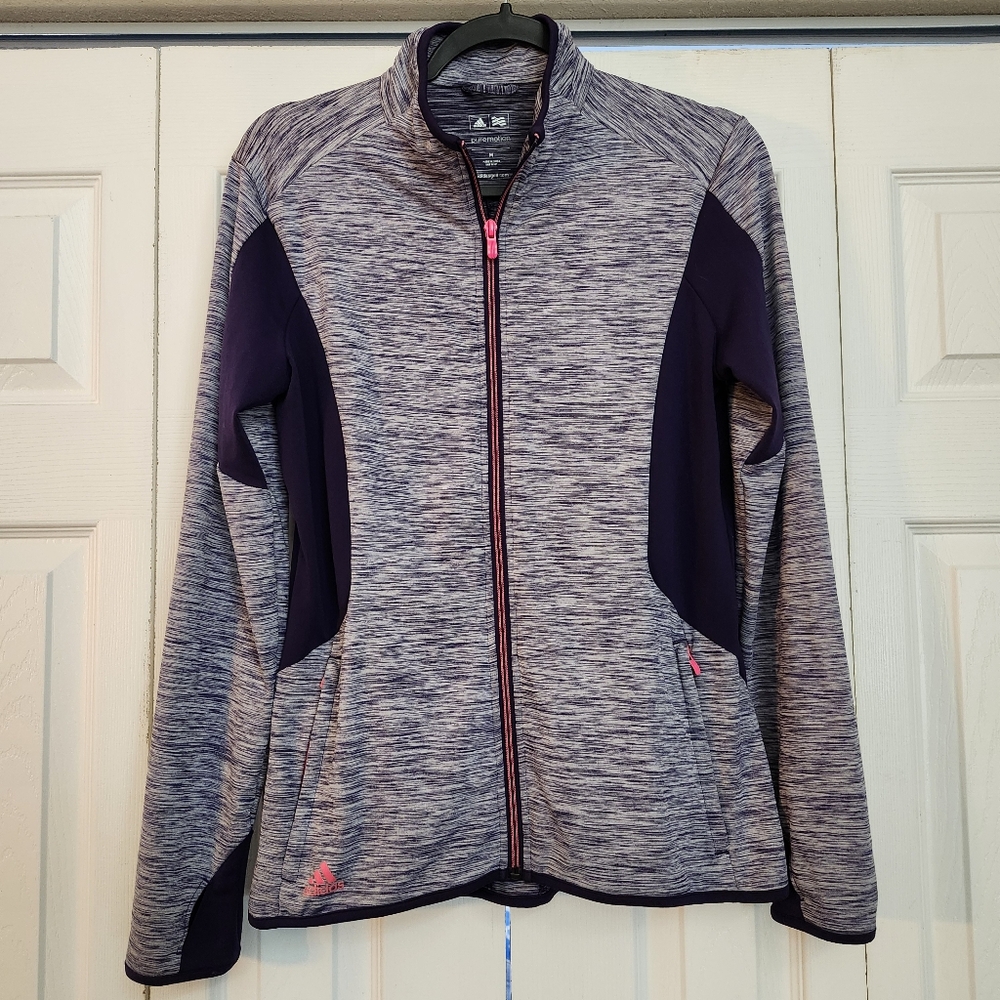 Adidas Puremotion Purple Golf Lightweight Zip Up Thumb Holes‎ Size M